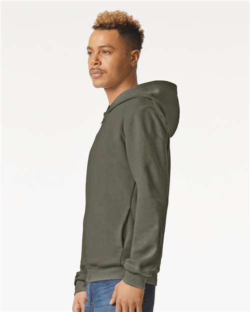 American Apparel RF497 Unisex ReFlex Fleece Full-Zip Hoodie Sweatshirt - Side view