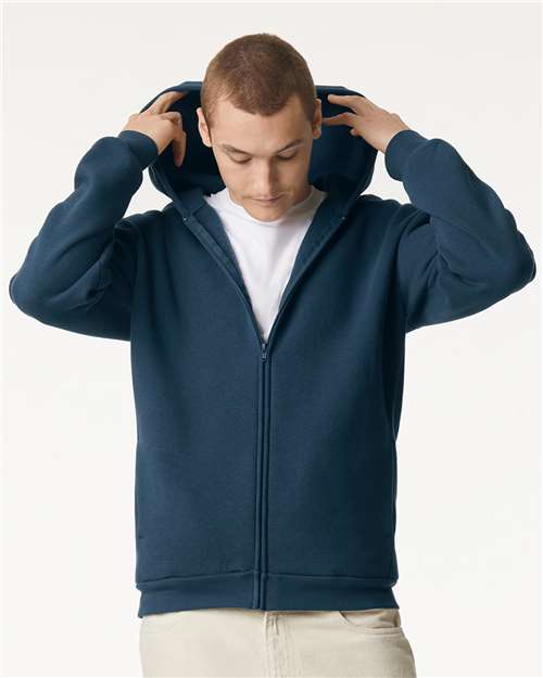 American Apparel RF497 Unisex ReFlex Fleece Full-Zip Hoodie Sweatshirt - Front view