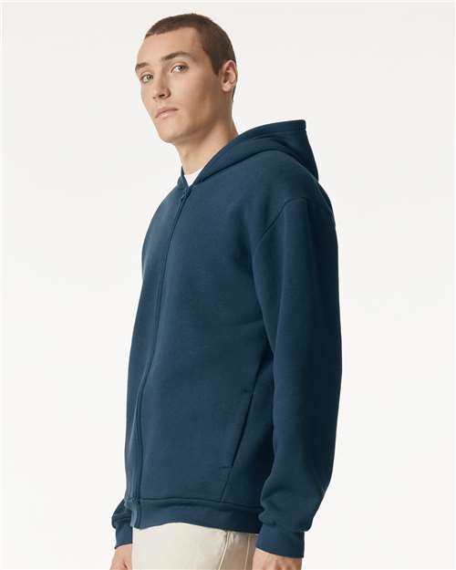 American Apparel RF497 Unisex ReFlex Fleece Full-Zip Hoodie Sweatshirt - Side view
