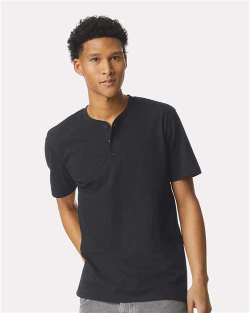 American Apparel 2004CVC Unisex CVC Henley Tee - Front view