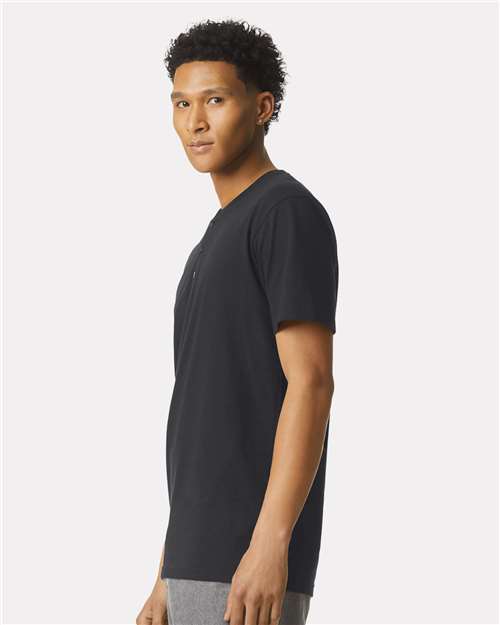 American Apparel 2004CVC Unisex CVC Henley Tee - Side view
