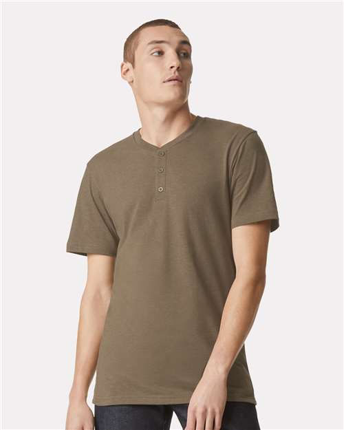 American Apparel 2004CVC Unisex CVC Henley Tee - Front view