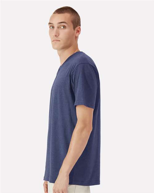 American Apparel 2004CVC Unisex CVC Henley Tee - Side view