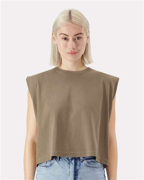 American Apparel 307GD Women's Heavyweight Cotton Garment-Dyed Muscle Tee - Front view