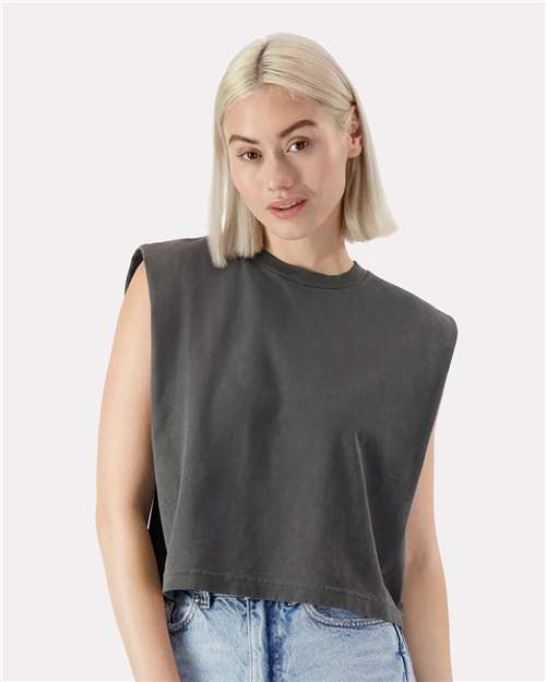 American Apparel 307GD Women's Heavyweight Cotton Garment-Dyed Muscle Tee - Front view