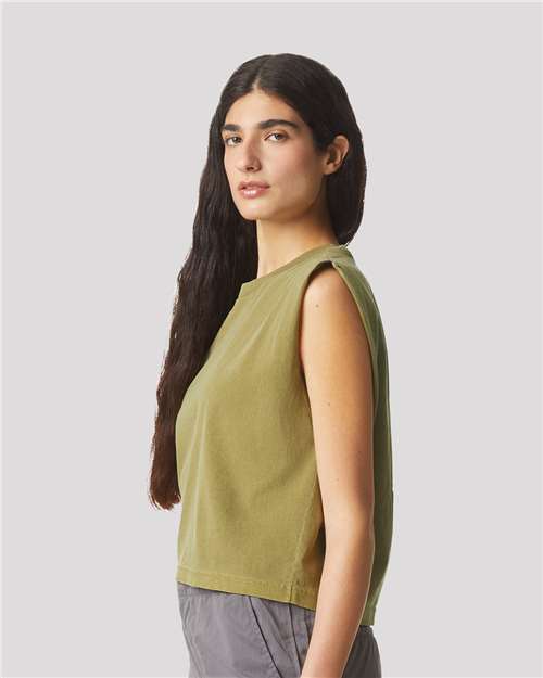 American Apparel 307GD Women's Heavyweight Cotton Garment-Dyed Muscle Tee - Side view