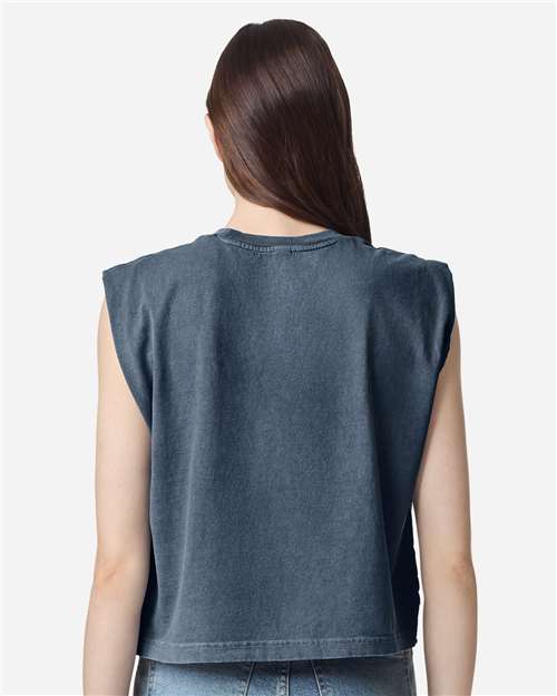 American Apparel 307GD Women's Heavyweight Cotton Garment-Dyed Muscle Tee - Back view