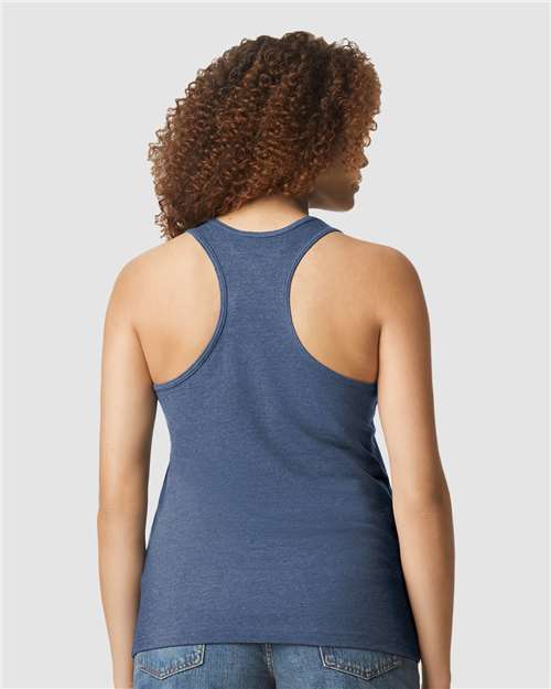 Gildan 64220LCVC Women's Softstyle? CVC Racerback Tank Top - Back view