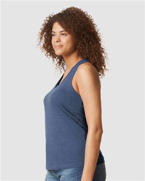 Gildan 64220LCVC Women's Softstyle? CVC Racerback Tank Top - Side view