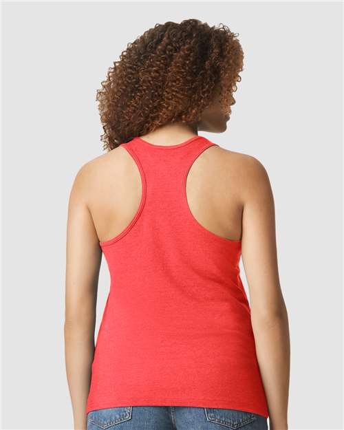 Gildan 64220LCVC Women's Softstyle? CVC Racerback Tank Top - Back view