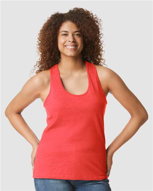 Gildan 64220LCVC Women's Softstyle? CVC Racerback Tank Top - Front view