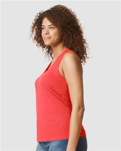 Gildan 64220LCVC Women's Softstyle? CVC Racerback Tank Top - Side view
