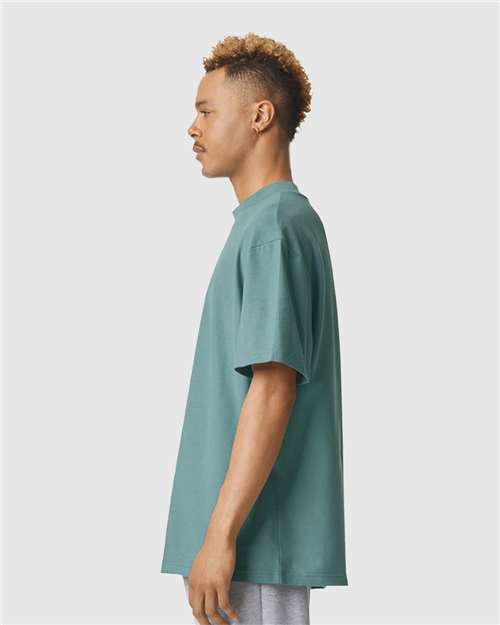 American Apparel 1PQ Unisex Pique Mock Neck Tee - Side view