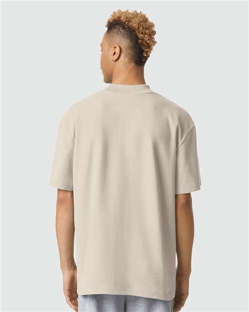 American Apparel 1PQ Unisex Pique Mock Neck Tee - Back view