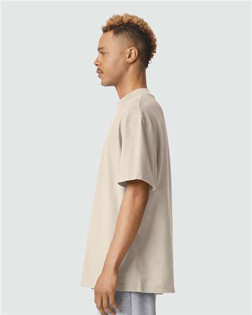 American Apparel 1PQ Unisex Pique Mock Neck Tee - Side view