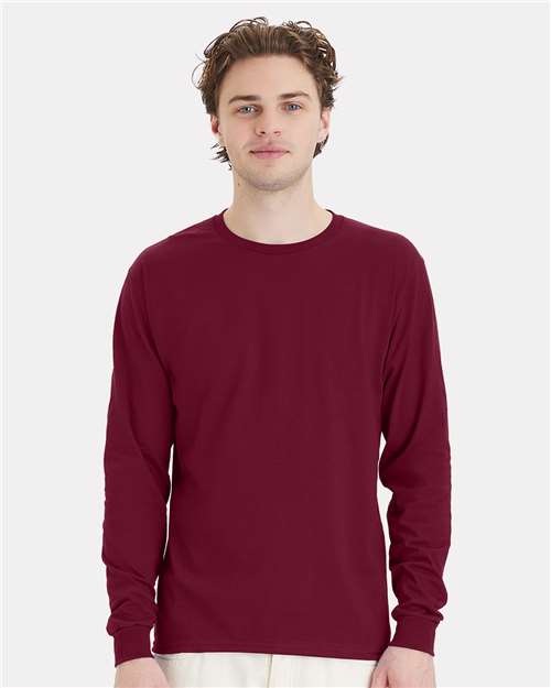 Hanes 5286 Unisex Essential-T Long Sleeve T-Shirt - Front view