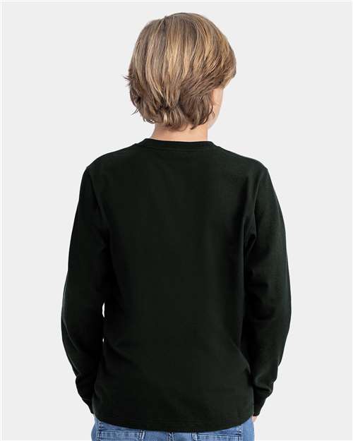 Next Level 3311 Youth Cotton Long Sleeve Tee - Back view