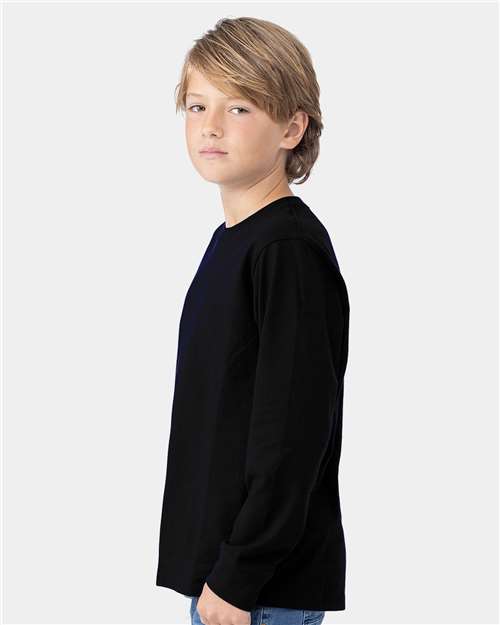 Next Level 3311 Youth Cotton Long Sleeve Tee - Side view