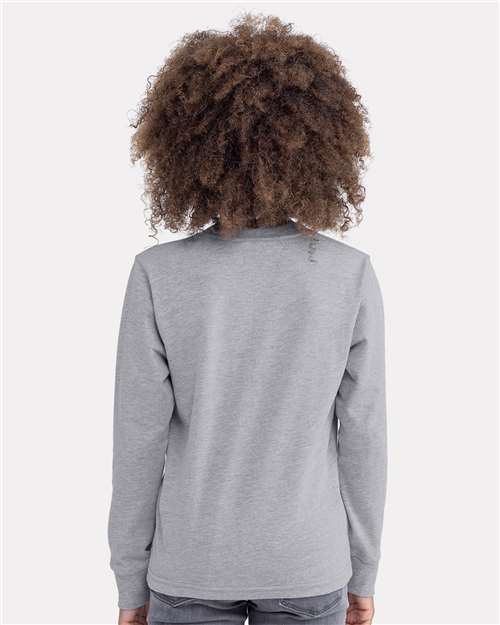 Next Level 3311 Youth Cotton Long Sleeve Tee - Back view