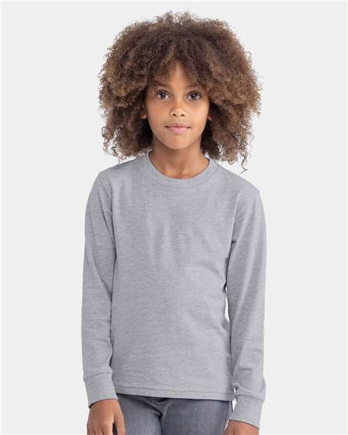 Next Level 3311 Youth Cotton Long Sleeve Tee - Front view