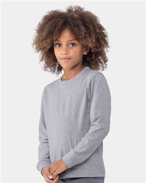 Next Level 3311 Youth Cotton Long Sleeve Tee - Side view