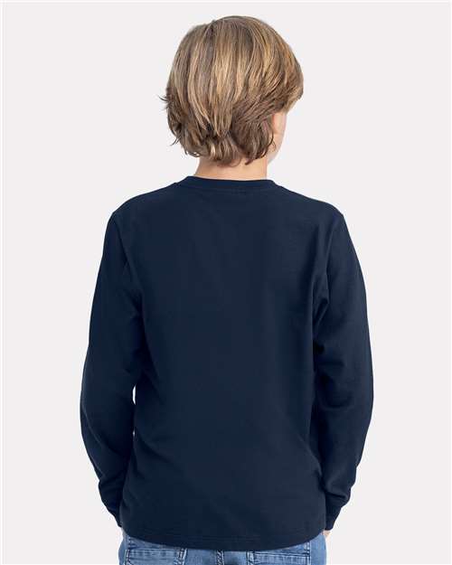 Next Level 3311 Youth Cotton Long Sleeve Tee - Back view