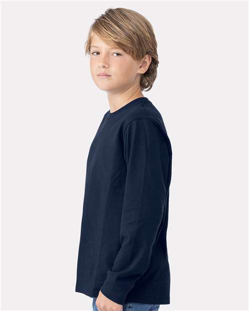Next Level 3311 Youth Cotton Long Sleeve Tee - Side view