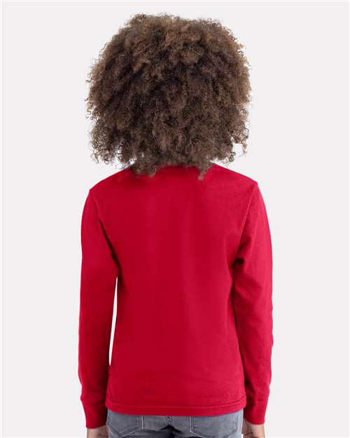 Next Level 3311 Youth Cotton Long Sleeve Tee - Back view