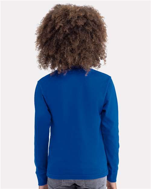 Next Level 3311 Youth Cotton Long Sleeve Tee - Back view