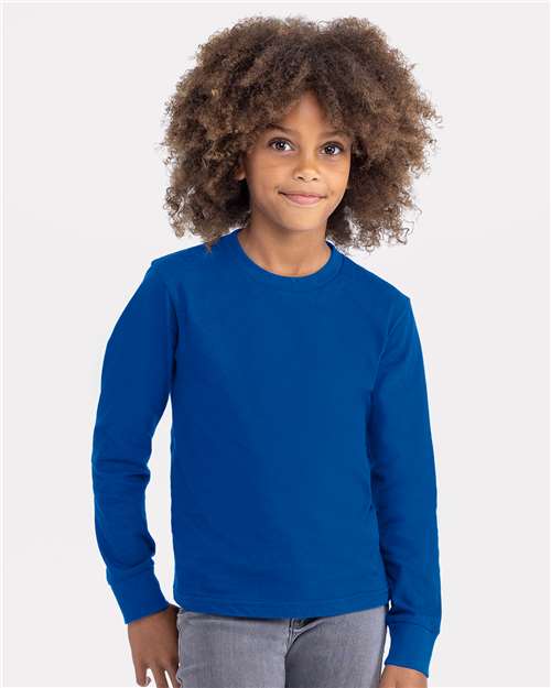 Next Level 3311 Youth Cotton Long Sleeve Tee - Front view