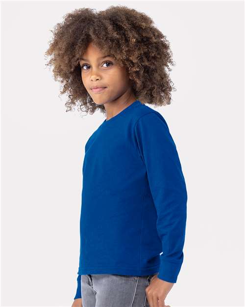 Next Level 3311 Youth Cotton Long Sleeve Tee - Side view