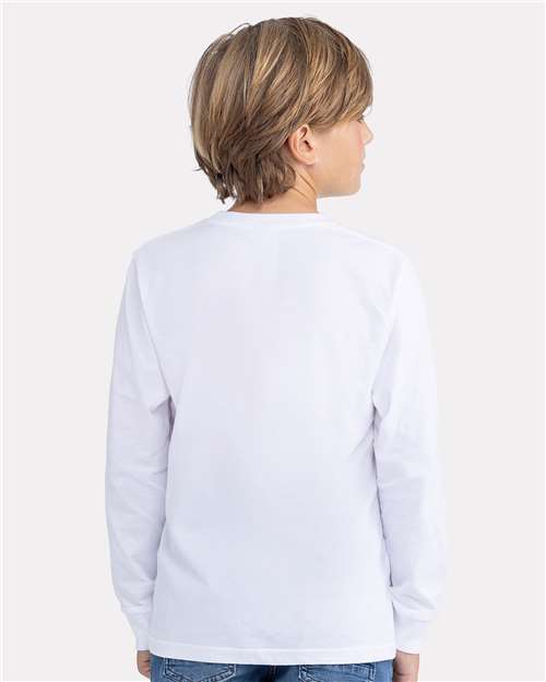 Next Level 3311 Youth Cotton Long Sleeve Tee - Back view