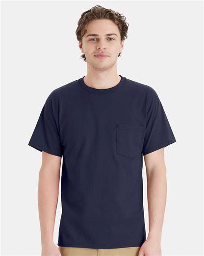 Hanes 5290P Unisex Essential-T Pocket T-Shirt - Front view