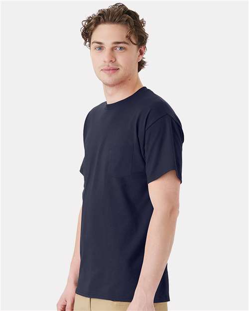Hanes 5290P Unisex Essential-T Pocket T-Shirt - Side view