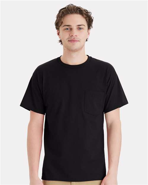 Hanes 5290P Unisex Essential-T Pocket T-Shirt - Front view