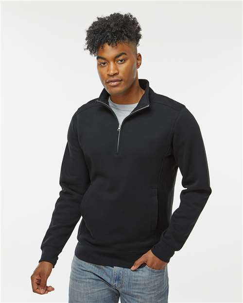 J. America 8717 Unisex Heavyweight Fleece Quarter-Zip Sweatshirt - Front view