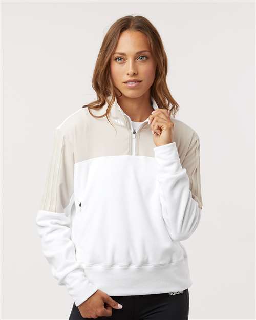 Adidas A601 Women's Fleece Quarter-Zip Pullover - Front view