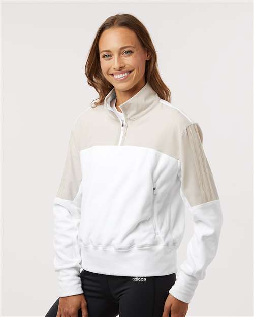 Adidas A601 Women's Fleece Quarter-Zip Pullover - Side view