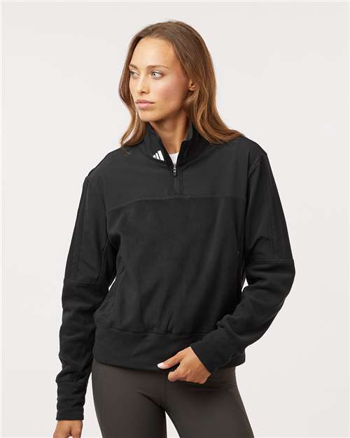 Adidas A601 Women's Fleece Quarter-Zip Pullover - Front view