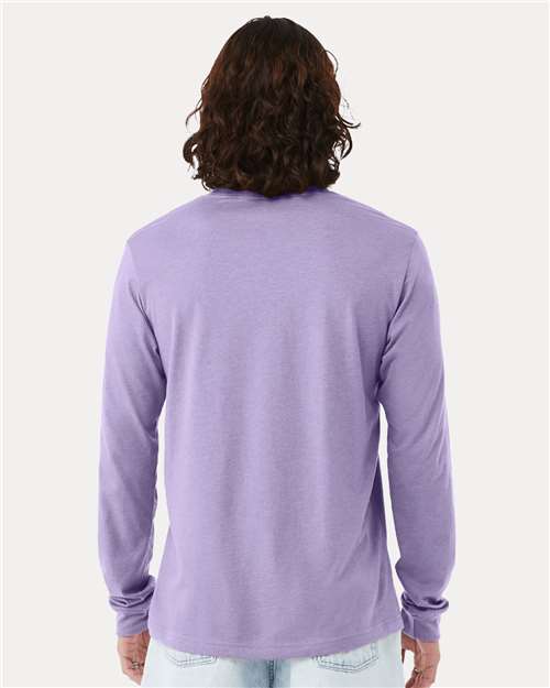BELLA  CANVAS 3501CVC Heather CVC Long Sleeve Tee - Back view