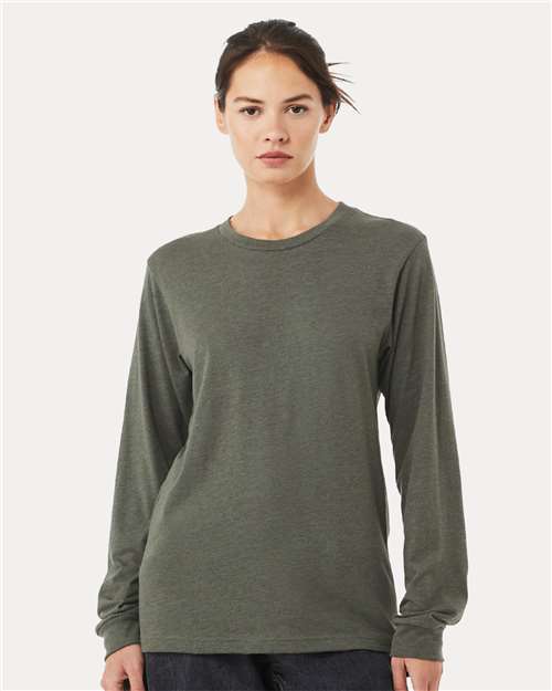 BELLA  CANVAS 3501CVC Heather CVC Long Sleeve Tee - Front view