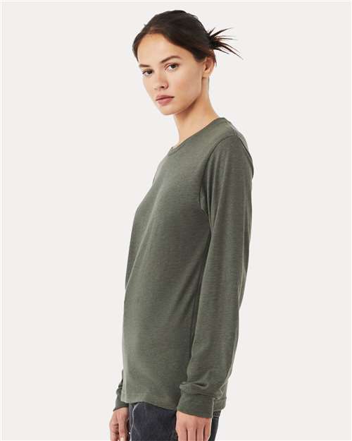 BELLA  CANVAS 3501CVC Heather CVC Long Sleeve Tee - Side view