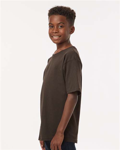 M&O 4850 Youth Gold Soft Touch T-Shirt - Side view