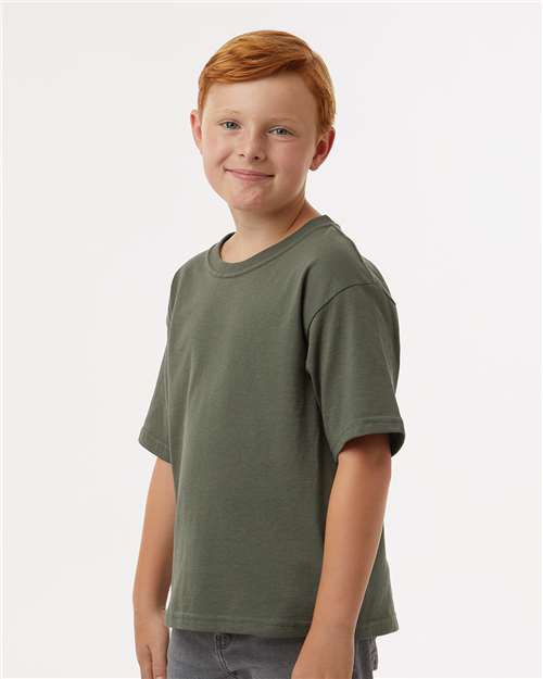 M&O 4850 Youth Gold Soft Touch T-Shirt - Side view