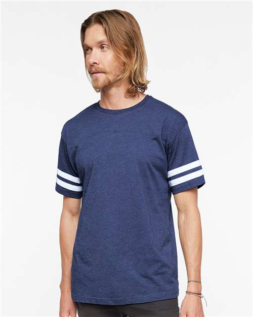 LAT 6937 Unisex Football Fine Jersey Tee - Front view