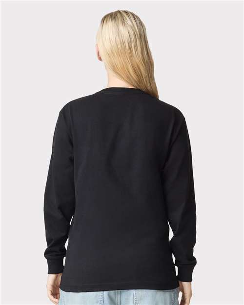 American Apparel 9410 Unisex Super Heavyweight Long Sleeve Pocket Tee - Back view