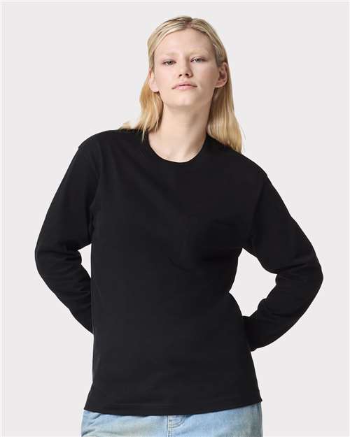 American Apparel 9410 Unisex Super Heavyweight Long Sleeve Pocket Tee - Front view