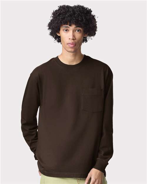American Apparel 9410 Unisex Super Heavyweight Long Sleeve Pocket Tee - Front view