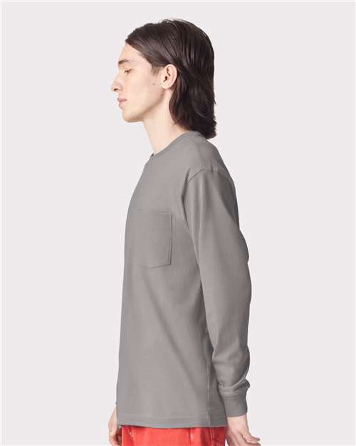 American Apparel 9410 Unisex Super Heavyweight Long Sleeve Pocket Tee - Side view