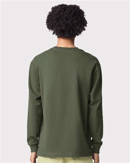 American Apparel 9410 Unisex Super Heavyweight Long Sleeve Pocket Tee - Back view